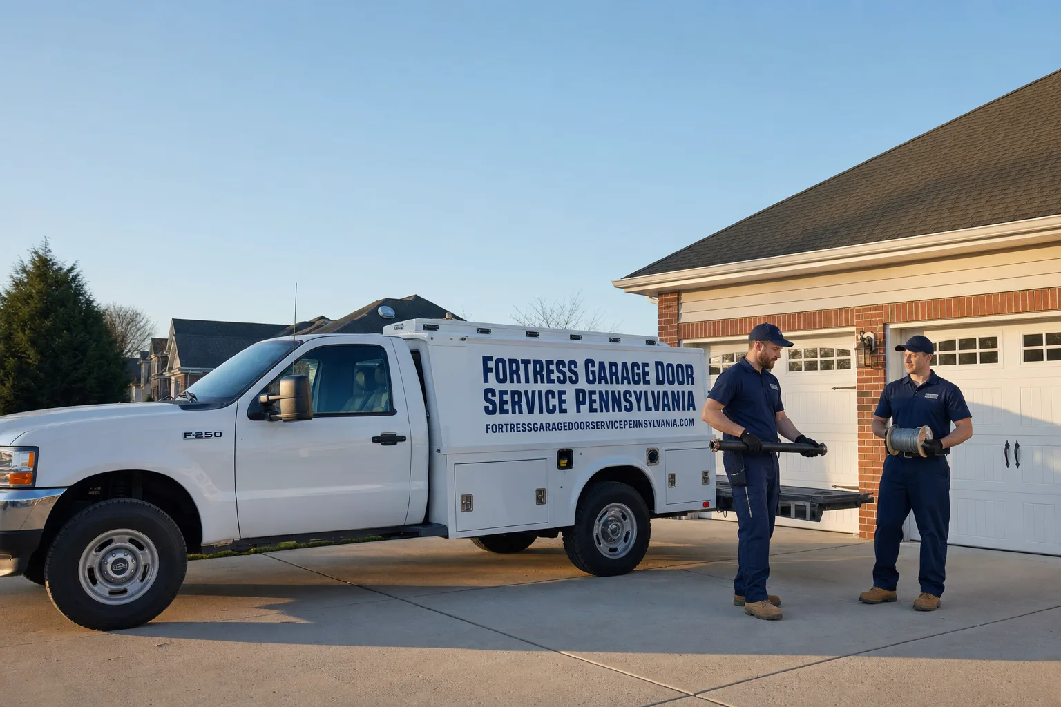 Fortress Garage Door Service Pennsylvania service vehicle and crew in Pennsylvania, PA